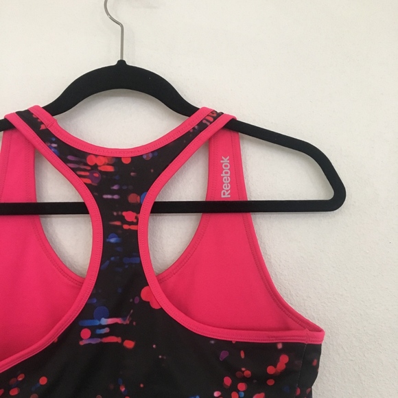 Reebok Black Pink Sports Bra Athletic Top Running - Picture 5 of 5